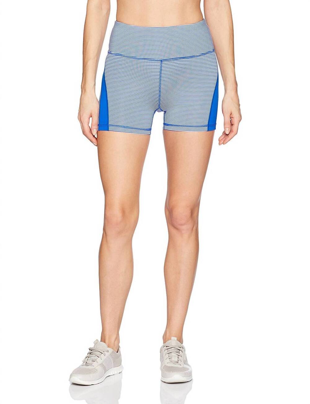NEW CALVIN KLEIN performance storm strip high waist colorblock shorts in sapphir